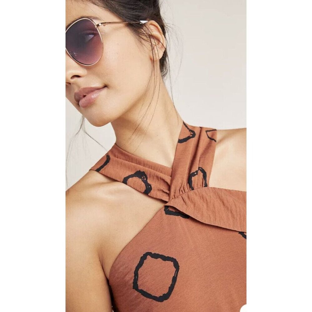 Anthropologie Eva Franco Wide Leg Faith Jumpsuit with Brown Dot NWT - Picture 3 of 6